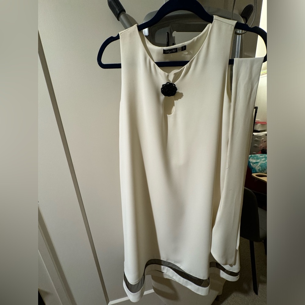 white black Dress in size 34 S XS tie elegant classy party cocktail